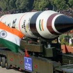 Agni-V missile in flight, symbolizing India's entry into the elite group with intercontinental ballistic technology