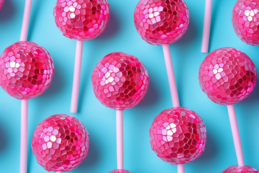 A colorful array of cake pops on display, showcasing various flavors and designs.