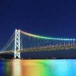 Akashi Kaikyō Bridge in Japan, the world's longest suspension bridge, built to withstand natural disasters.