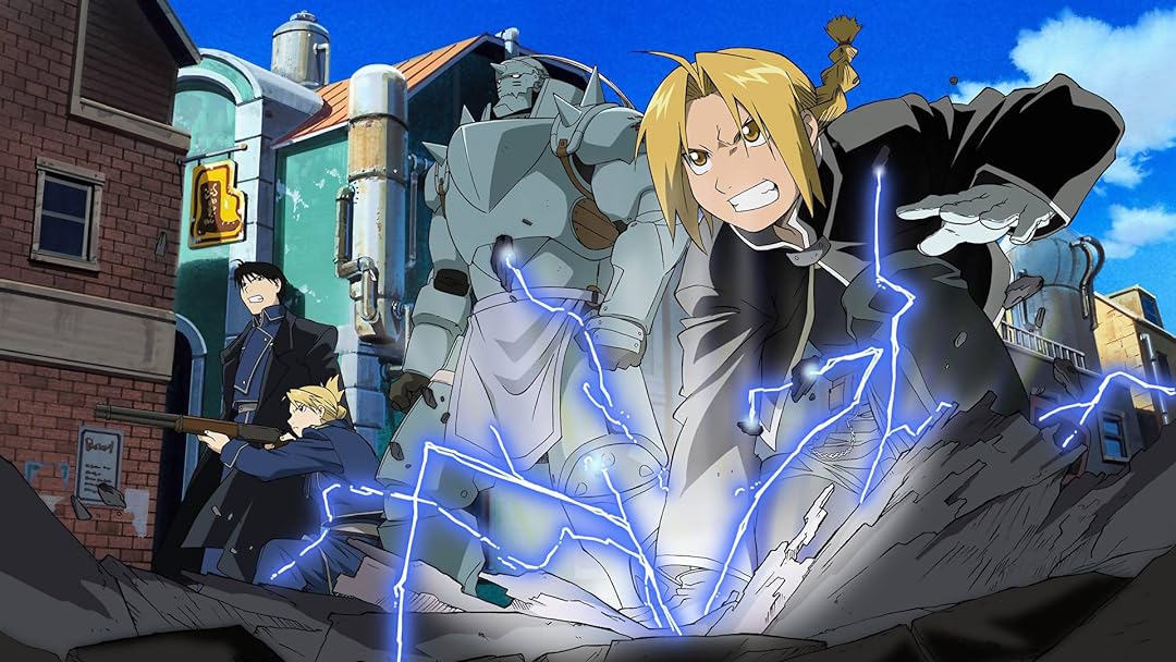 The Elric brothers facing off against a homunculus in Fullmetal Alchemist: Brotherhood