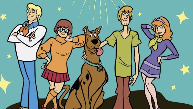 Scooby-Doo and the gang uncovering a clue during a nighttime investigation