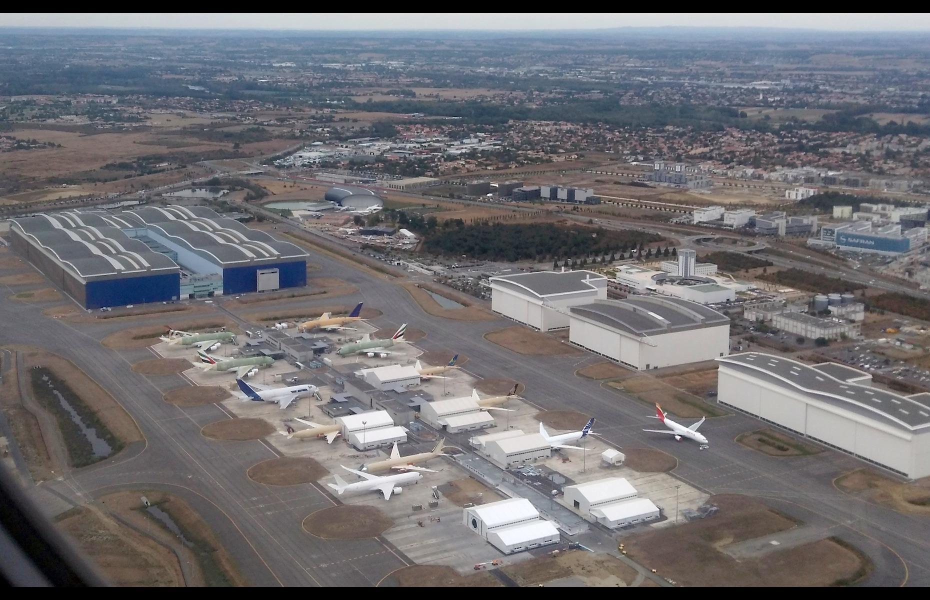 Interior view of Jean-Luc Lagardère Plant with Airbus A380 parts 