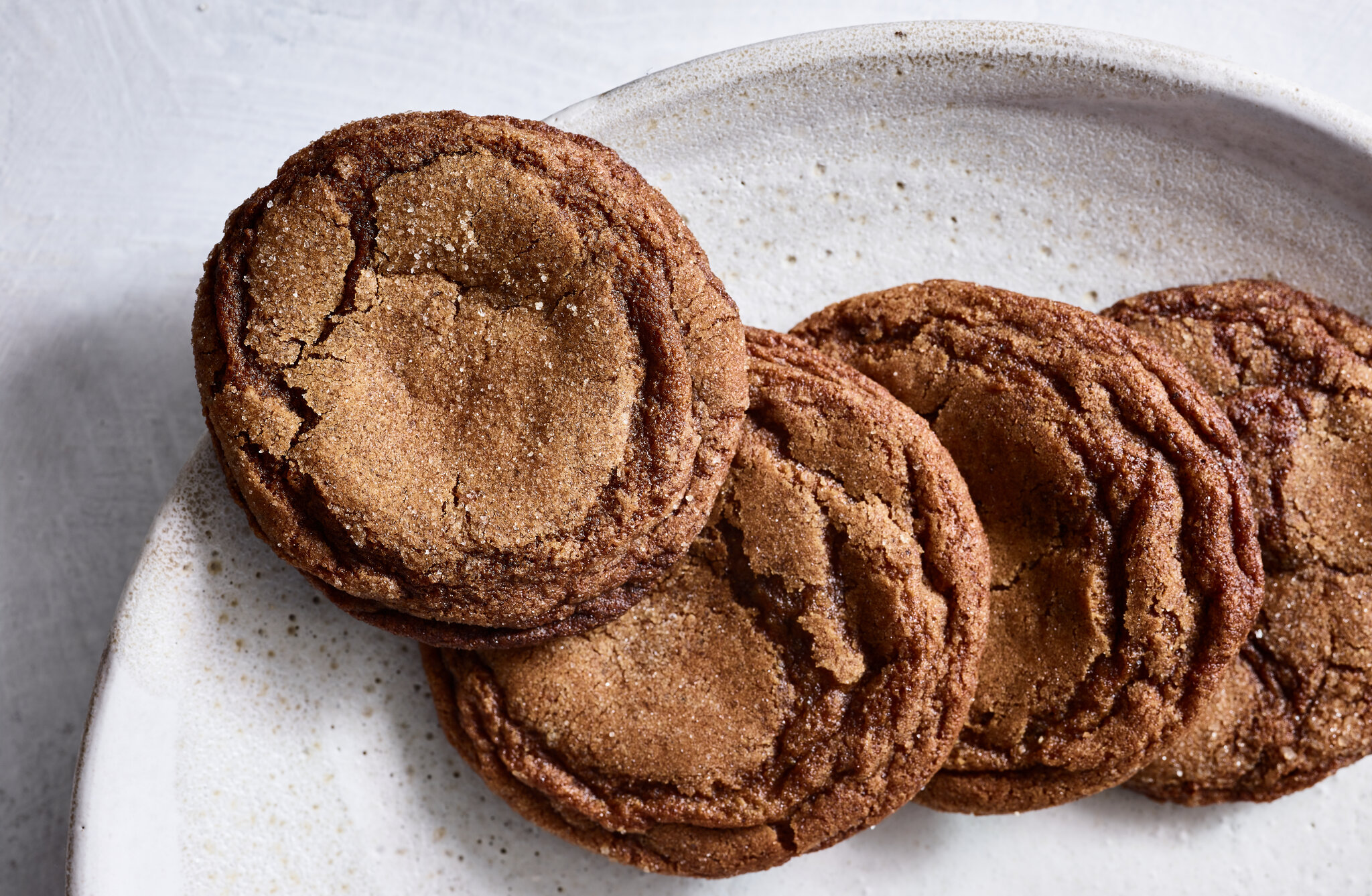 Freshly baked gingerbread cookies decorated with icing 